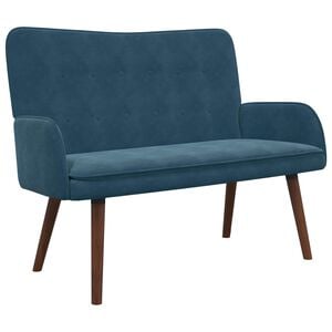 vidaXL Sof&aacute; de 2 Plazas Azul 115 x 61 x 87 cm Terciopelo