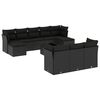 vidaXL Set de sof&aacute;s de jard&iacute;n 11 pzas y cojines rat&aacute;n sint&eacute;tico negro