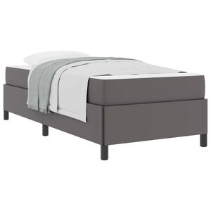 vidaXL Estructura de cama con colch&oacute;n Gris 90 x 190 cm tela
