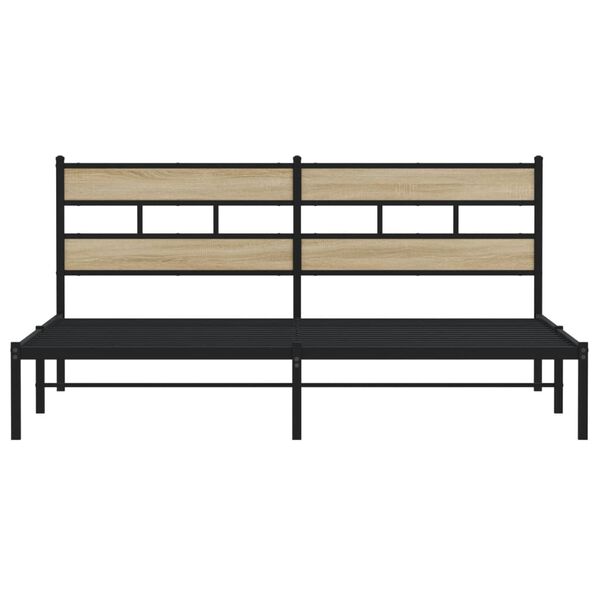 vidaXL Estructura de cama sin colchón metal roble Sonoma 193x203 cm