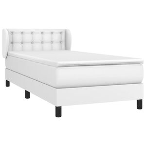 vidaXL Cama box spring con colch&oacute;n cuero sint&eacute;tico blanco 90x190 cm