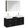 vidaXL Juego de muebles de ba&ntilde;o 4 pcs Roble Negro
