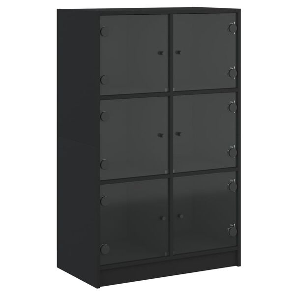 vidaXL Aparador alto con puertas madera ingeniería negro 68x37x109 cm