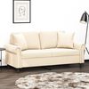 vidaXL Sof&aacute; 2 plazas almohadas y cojines terciopelo crema 140 cm