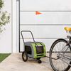 vidaXL Remolque de bicicleta para mascotas Verde y gris