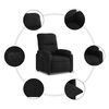 vidaXL Sillón reclinable eléctrico tela de microfibra negro