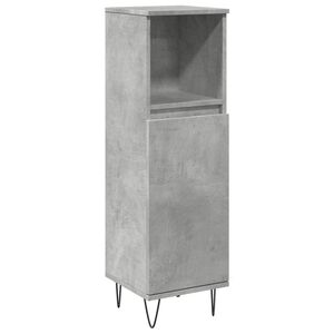 vidaXL Armario de ba&ntilde;o madera contrachapada gris hormig&oacute;n 30x30x100 cm