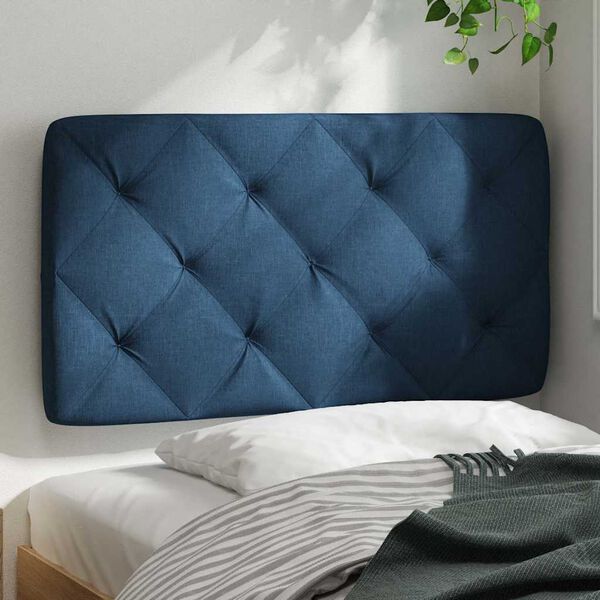 vidaXL Cabecero de cama acolchado tela azul 80 cm