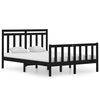 vidaXL Estructura de cama doble madera maciza negra 135x190 cm