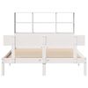 vidaXL Cama con estanter&iacute;a sin colch&oacute;n madera maciza blanca 140x200 cm