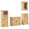 vidaXL Juego de muebles de ba&ntilde;o Corona 4 pzas madera maciza pino