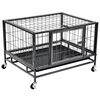 vidaXL Jaula de perros resistente con ruedas acero 82x66x56 cm