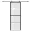 vidaXL Puerta corredera con juego herrajes negro 76x205 cm ESG vidrio