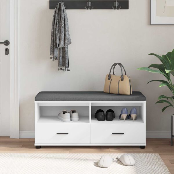 vidaXL Banco de entrada 100 x 38 x 46 cm Melamina y Tela de Tapicer&iacute;a