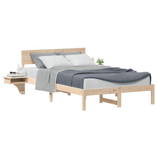 vidaXL Estructura de cama Marr&oacute;n 120 x 200 cm Madera de pino macizo