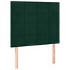 vidaXL Cama box spring colch&oacute;n y LED terciopelo verde oscuro 90x200 cm