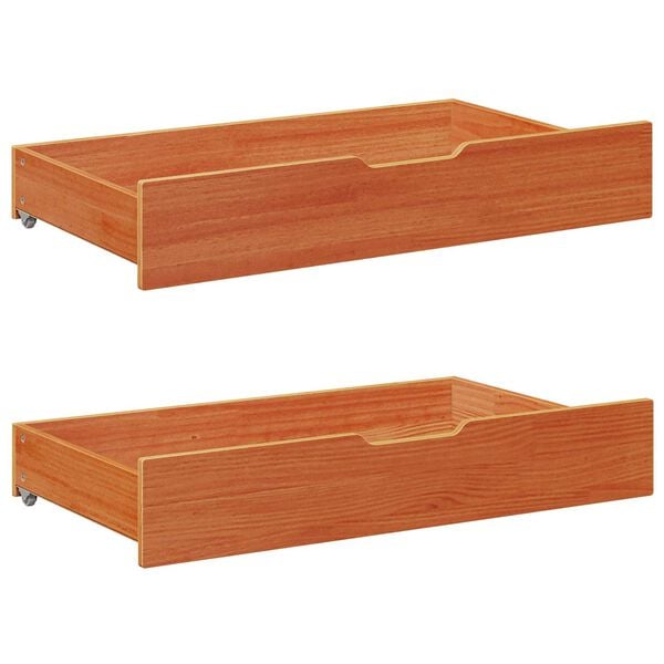 vidaXL Sof&aacute; cama con cabecera 3 pcs Marr&oacute;n cera Madera de Pino Macizo
