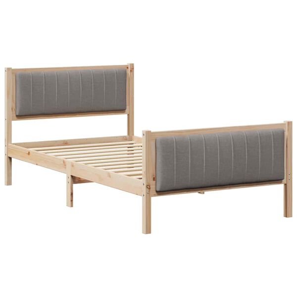 vidaXL Estructura de cama con cabecera Marr&oacute;n y taupe 100 x 200 cm