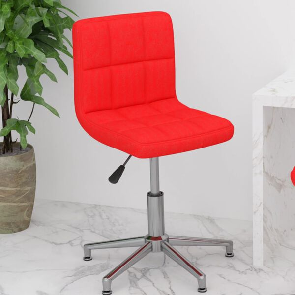 vidaXL Silla de oficina giratoria de cuero sint&eacute;tico rojo
