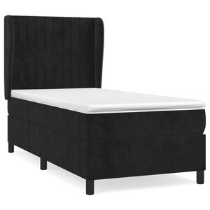 vidaXL Cama box spring con colch&oacute;n terciopelo negro 100x200 cm