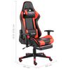 vidaXL Silla gaming giratoria con reposapi&eacute;s PVC rojo