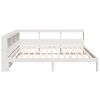 vidaXL Cama con estanter&iacute;a sin colch&oacute;n madera maciza blanca 150x200 cm