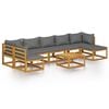 vidaXL Muebles de jard&iacute;n 8 pzas cojines madera maciza de acacia