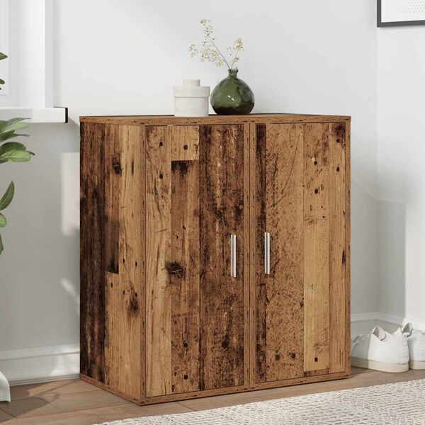 vidaXL Muebles zapateros 2 uds madera ingeniería envejecida 32x35x70cm