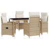 vidaXL Juego de comedor para exteriores 5 pcs Beige y blanco crema