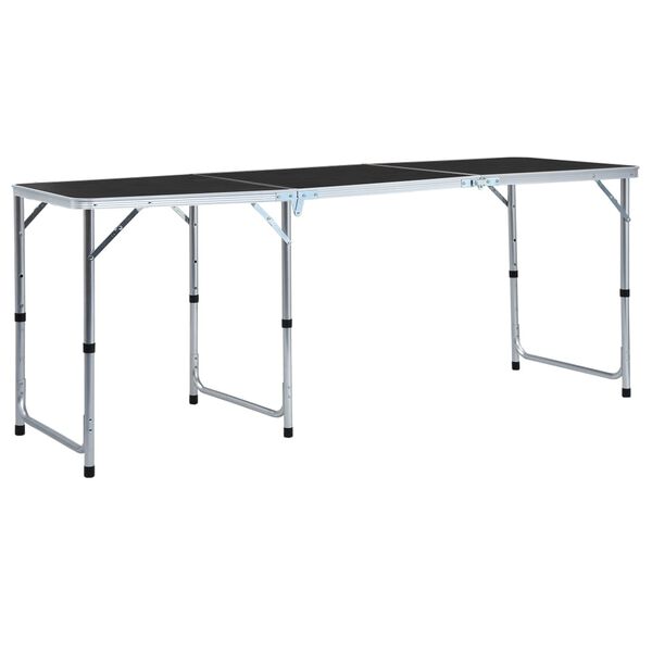 vidaXL Mesa de camping plegable de aluminio gris 180x60 cm