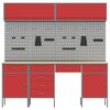 vidaXL Banco de trabajo con caj&oacute;n 10 pcs Rojo 200 x 55 x 200 cm Acero