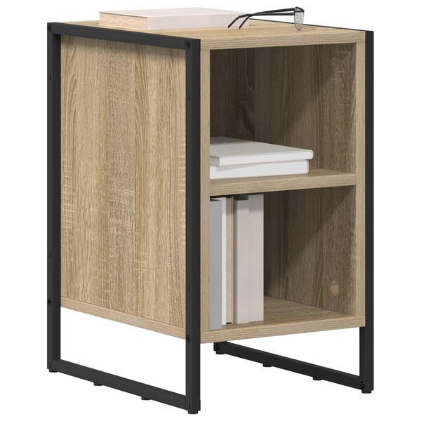 vidaXL Mesa de Noche Sonoma 39.5 x 30 x 50 cm Madera contrachapada