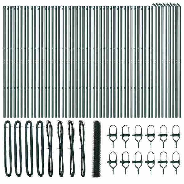 vidaXL Poste de Valla Verde 100 x 1,4 m (malla de 36 mm) Acero y PVC