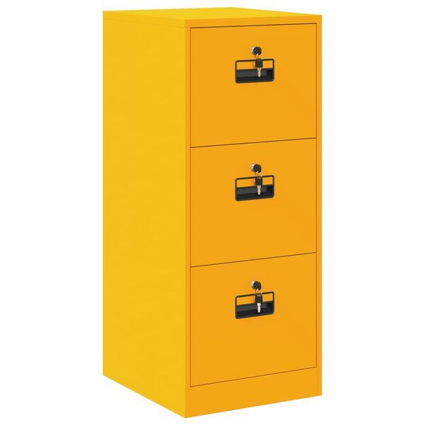 vidaXL Mueble archivador con caj&oacute;n Amarillo Mostaza 44 x 50 x 106.5 cm