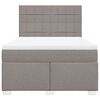 vidaXL Cama box spring con colch&oacute;n tela gris taupe 160x200 cm