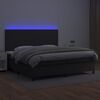 vidaXL Cama box spring colch&oacute;n y LED cuero sint&eacute;tico negro 200x200 cm