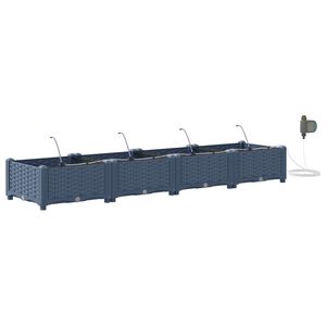 vidaXL Macetero de Jard&iacute;n 4 uds. Gris 160 x 40 x 22 cm PP