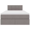 vidaXL Cama con almacenamiento y colch&oacute;n Taup&eacute; 120 x 190 cm