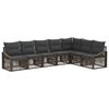 vidaXL Conjunto de sof&aacute;s de jard&iacute;n 7 uds. Gris rat&aacute;n sint&eacute;tico