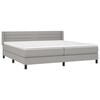 vidaXL Cama box spring con colch&oacute;n tela gris claro 200x200 cm