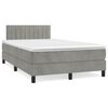 vidaXL Cama box spring con colch&oacute;n terciopelo gris claro 120x190 cm