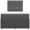 vidaXL Cama box spring con colch&oacute;n tela gris oscuro 120x190 cm