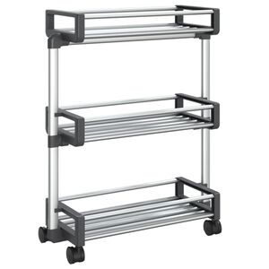 vidaXL Carrito de almacenaje aluminio 59x20x75 cm