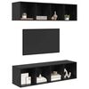 vidaXL Conjunto de mueble de TV 3 pcs Roble Negro Madera contrachapada