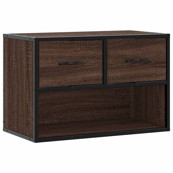 vidaXL Mueble TV madera ingenier&iacute;a y metal marr&oacute;n roble 60x31x39,5 cm