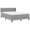 vidaXL Cama tipo Box Spring Gris Claro 200 x 140 cm Poli&eacute;ster