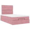 vidaXL Estructura de cama otomana colchones terciopelo rosa 120x200cm