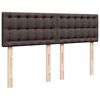 vidaXL Cama box spring con colch&oacute;n tela marr&oacute;n oscuro 140x190 cm