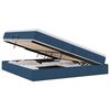 vidaXL Cama con almacenamiento y colch&oacute;n Azul 200 x 200 cm Poli&eacute;ster