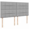 vidaXL Cama box spring con colch&oacute;n tela gris claro 180x200 cm